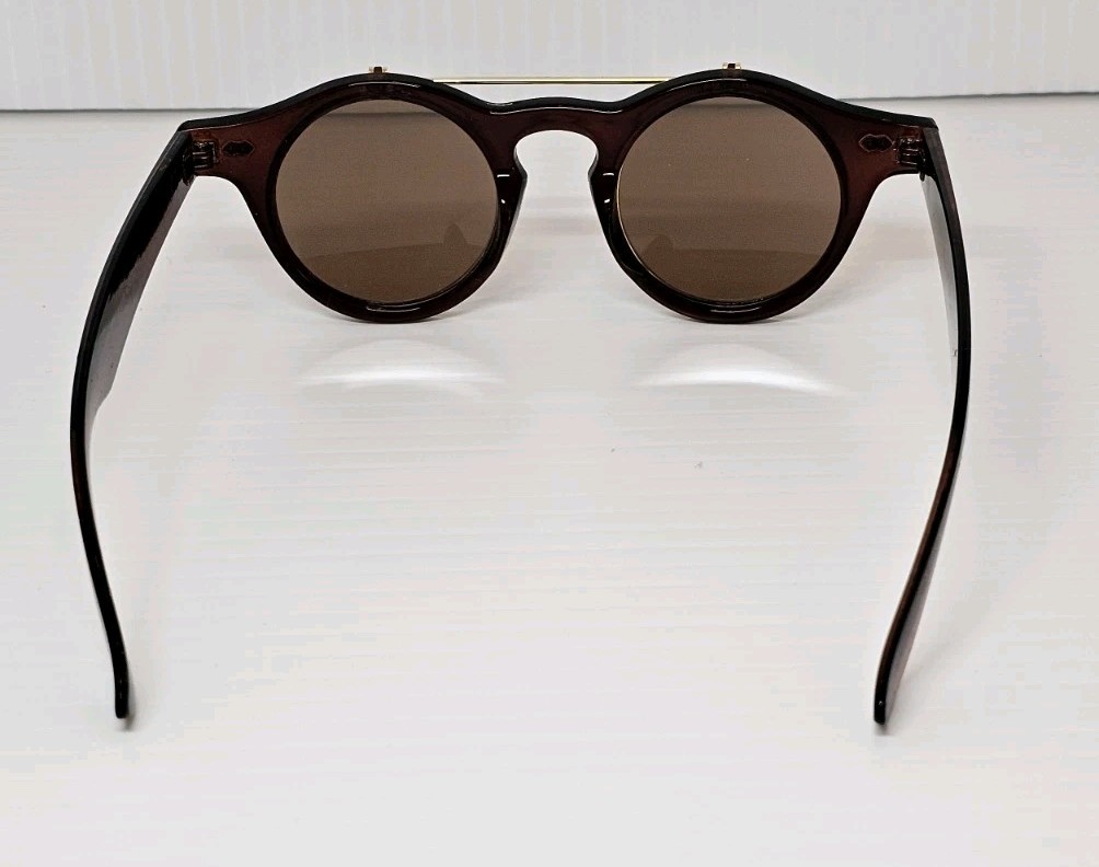 Trendy High Fashion Chic Flip Up Perfect Circle Round Sunglasses