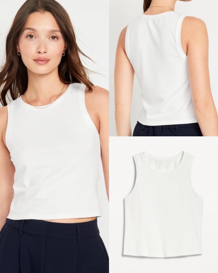 Old Navy Women’s Bestee Tank Top White Lillies Size XL Tall XXL Tall 2X 4X
