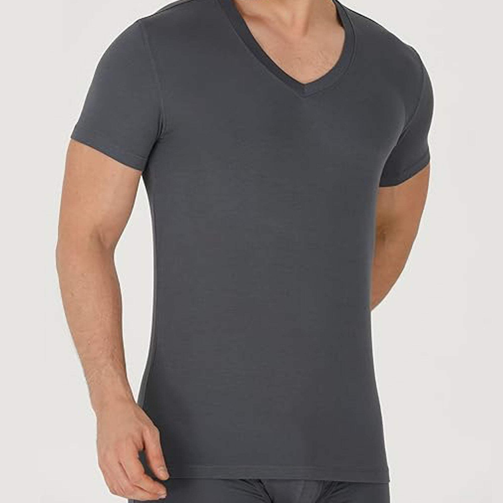 Premium V Neck T Shirts for Men Rayon Made from Bamboo Tees Moisture Wicking Und