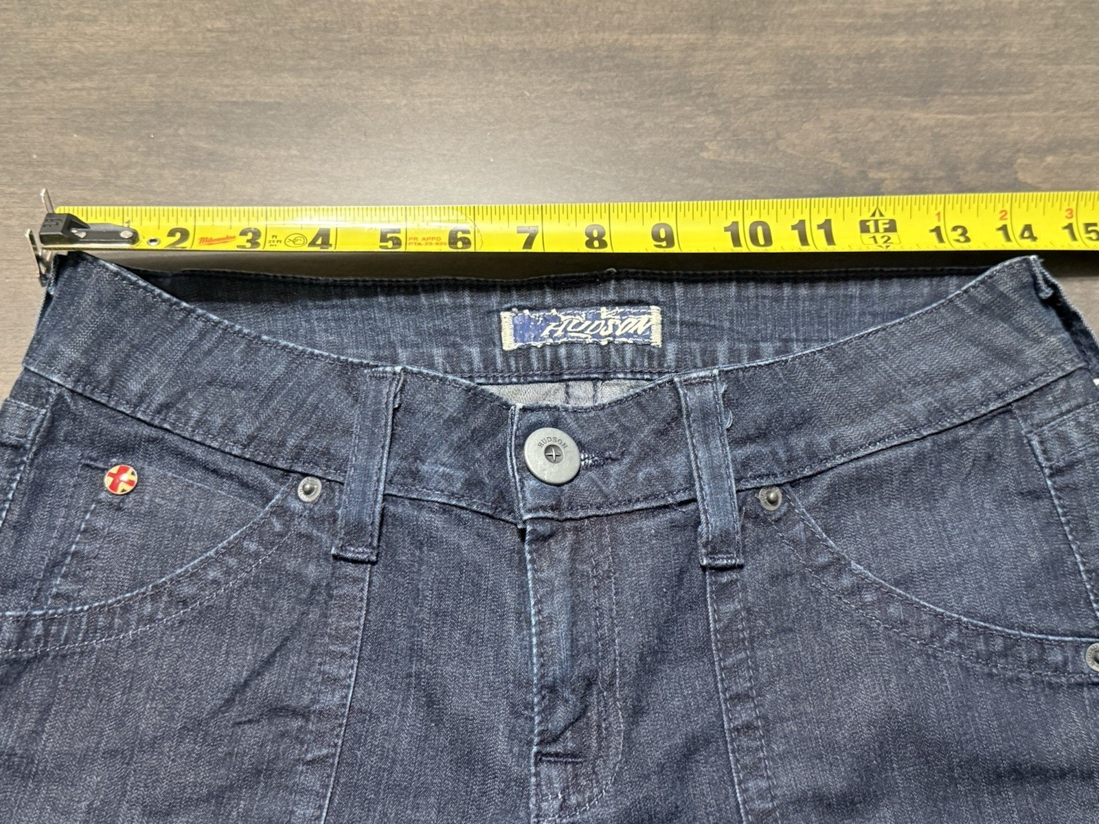 Hudson Denim Bermuda Dark Wash Denim Jean Womens Summer Shorts 27 Made in USA!!!