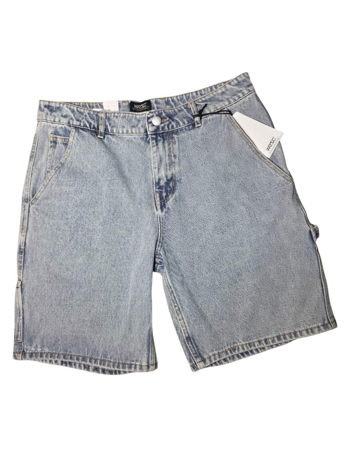 Wesc Light Wash Unisex/Men’s Carpenter Denim Shorts 32×9 NWT
