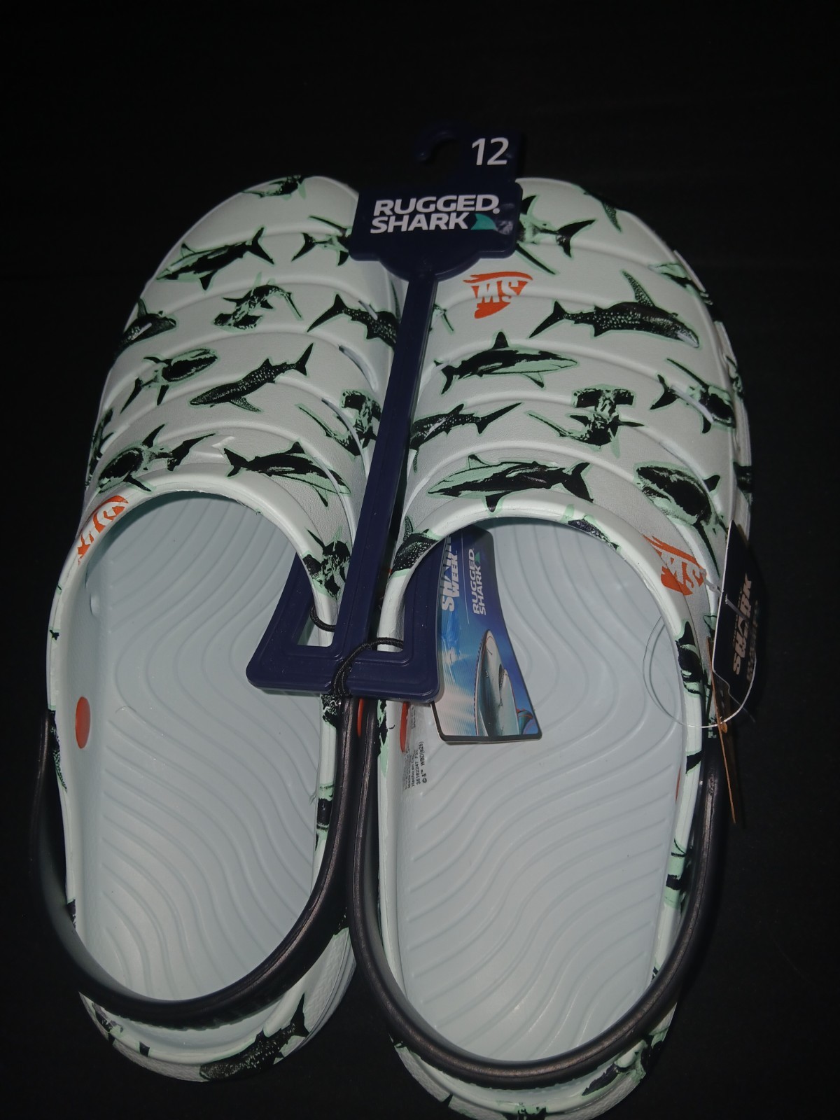 Rugged Shark Discovery Shark Week Mens Clogs – Seafoam Green – Size 12
