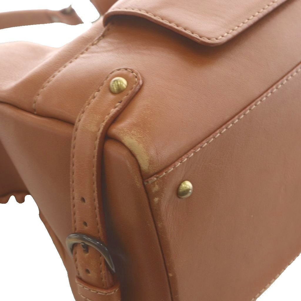 Ginza Kanematsu Leather Shoulder Bag Brown AB 11×5.1in Vintage Condition