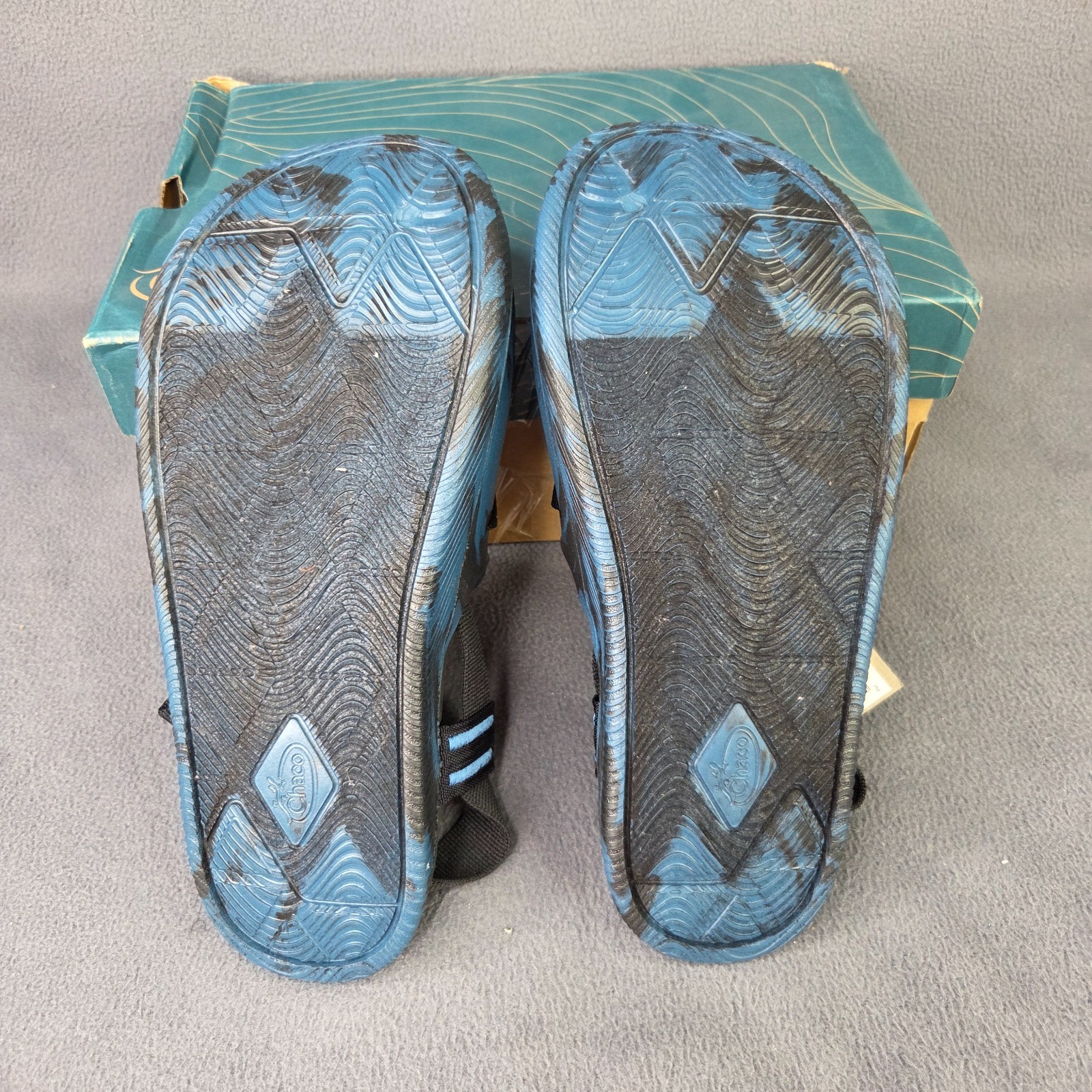 Chaco Shoes Mens Size 7 Blue Black Camo Sandals Performance Water Hiking Outdoor