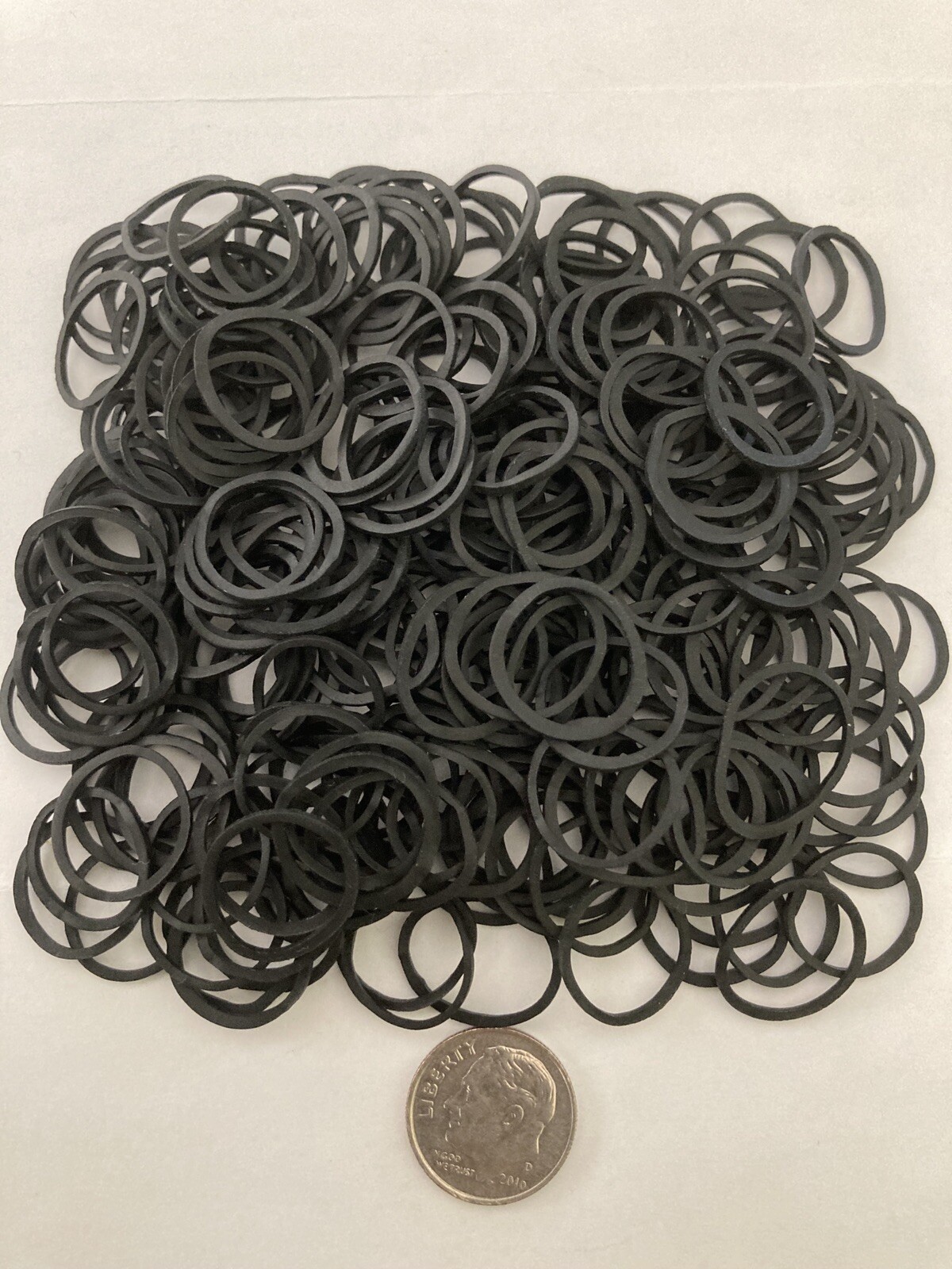 250 Small Black Rubber Bands for Crafts Hobbies Pony Hair Holder Office Use.