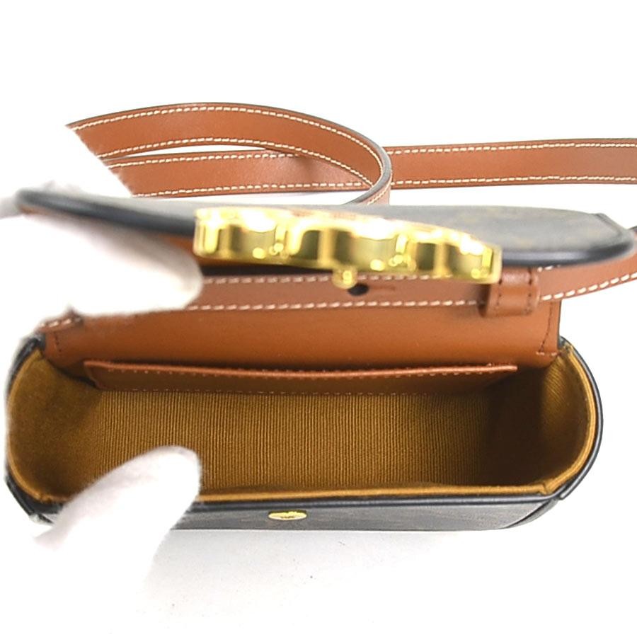 CELINE Bag: Triomphe Mini Claude Brown W11H10D4cm w/dust bag;
