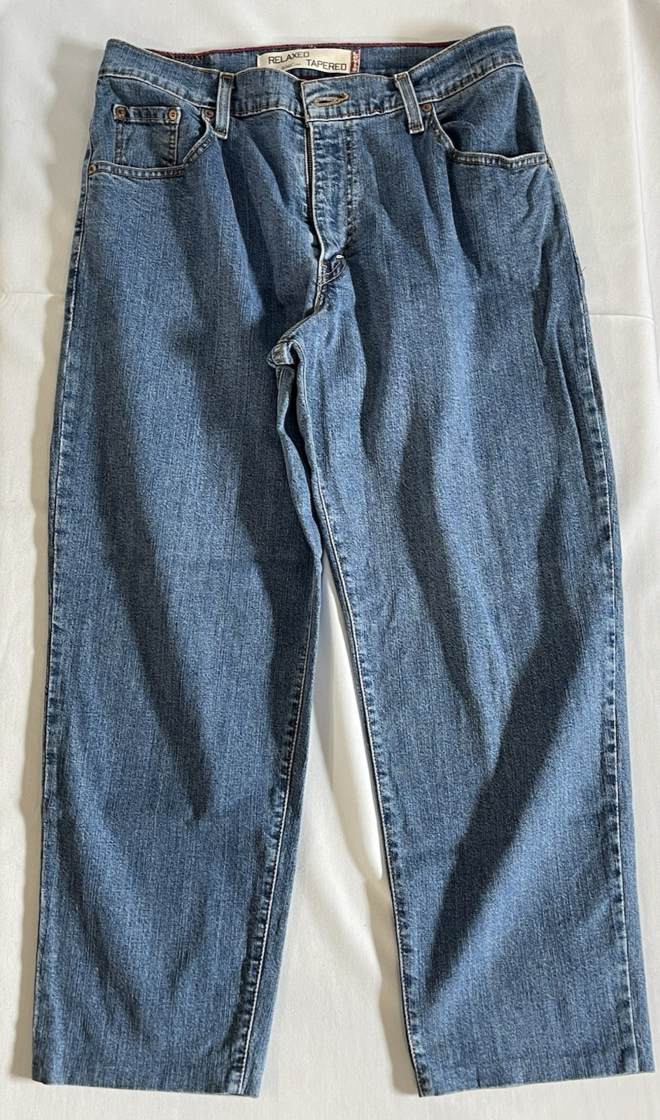 Levi’s 550 Relaxed Tapered Jeans Womens 12S Blue Medium Wash Stretch Denim