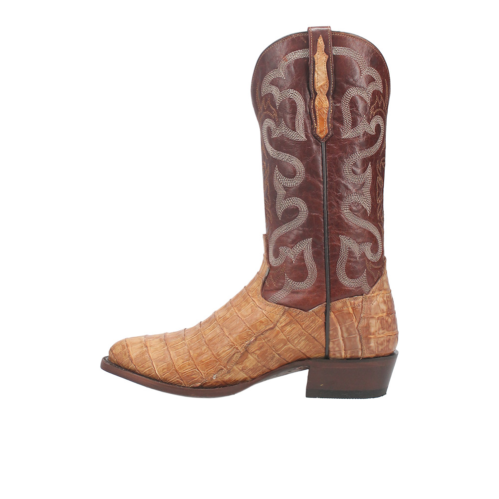 Dan Post Boots Primetime Caiman Embroidered Pull On Round Toe Cowboy Mens Size