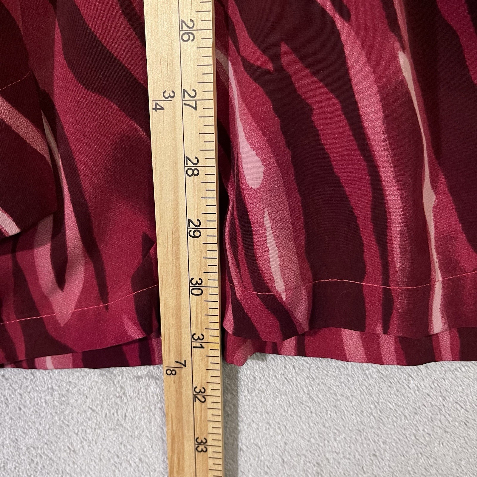 MIllenium Button Front Top Burgundy Pink Abstract Stripe Womens Sz 24 (3X)