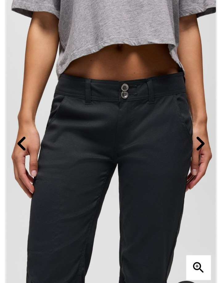PrAna Halle Pants Womens 8 Gray Bootcut Roll Up Snap Stretch Zion Outdoor Hiking