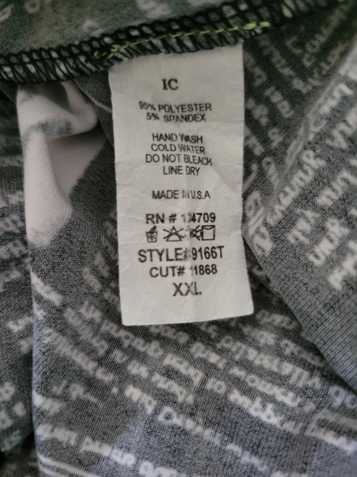 IC by Connie K XXL (2XL) Tunic Black/White Writing Women 3/4 Sleeve Made in USA