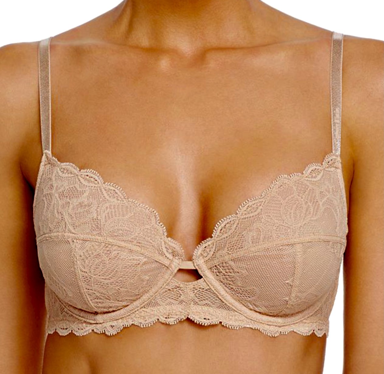CALVIN KLEIN Seductive Comfort Lace Bare Nude Unlined Bra Womens 36 38 40 42 44