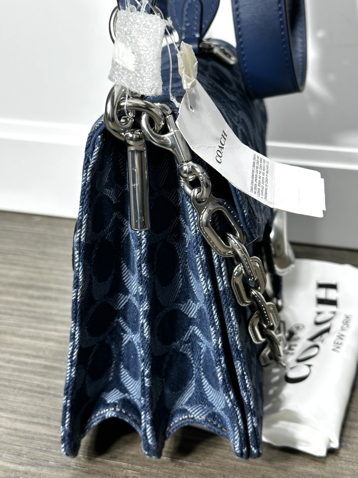 Coach Chain Tabby Shoulder Bag In Signature Denim CAN15