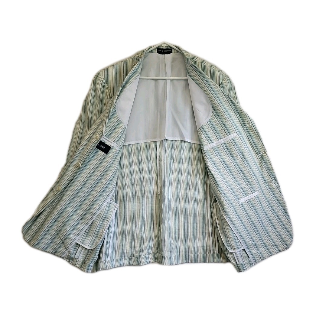 Haspel multicolor Stripe 100% Linen Sport Coat Blazer preppy ladcore. See Pics