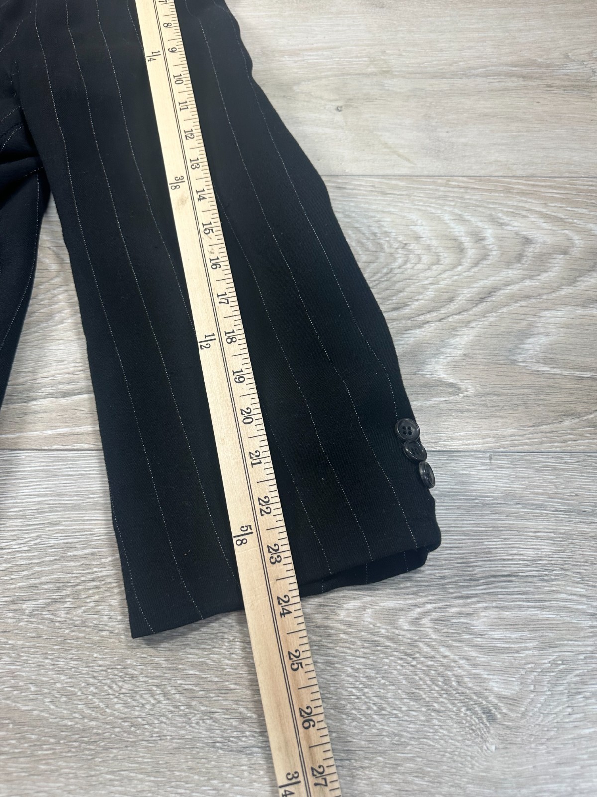 COMME des GARCONS HOMME PLUS Men’s Black Cashmere* Pinstripe Sport Coat Blazer L