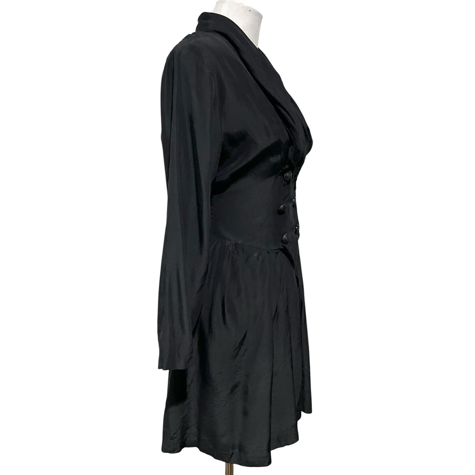 Breakin Loose Romper Playsuit Black Buttons Long Sleeve Collar Vintage 90s Sz L
