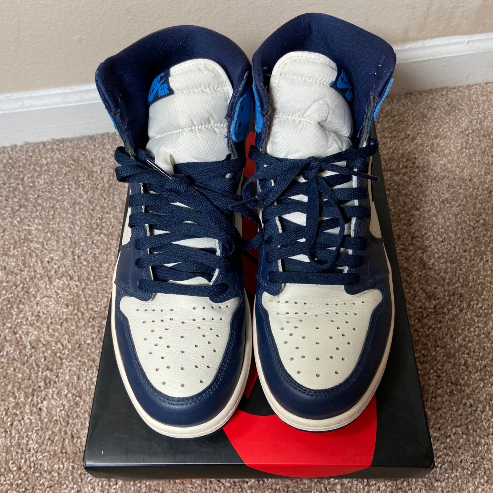 Jordan 1 Retro High OG Obsidian 2019 Men Size 10.5 Used with Box 555088-140