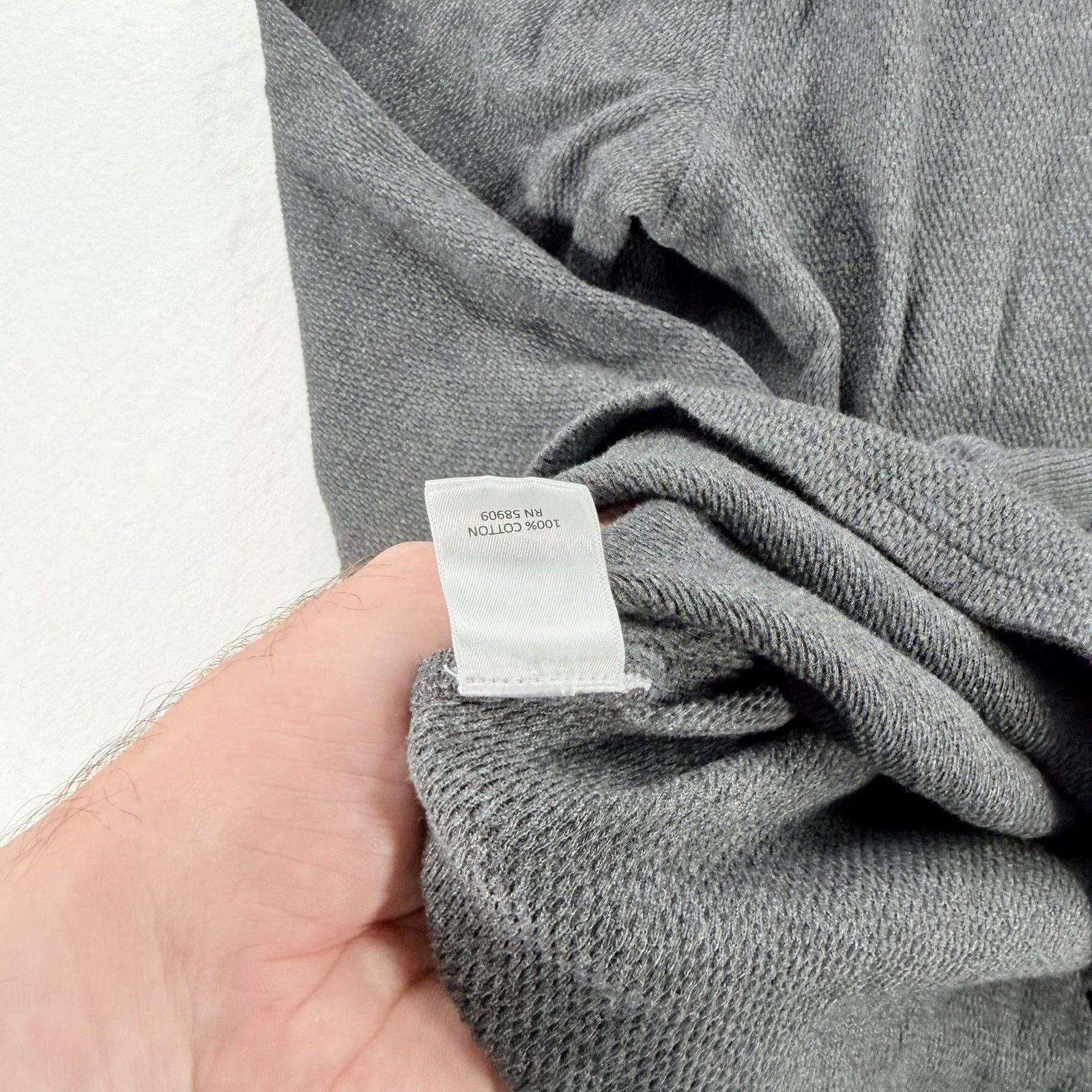 ROWM Shirt Mens Small Gray Thermal Henley Long Sleeve Waffle Knit Cotton