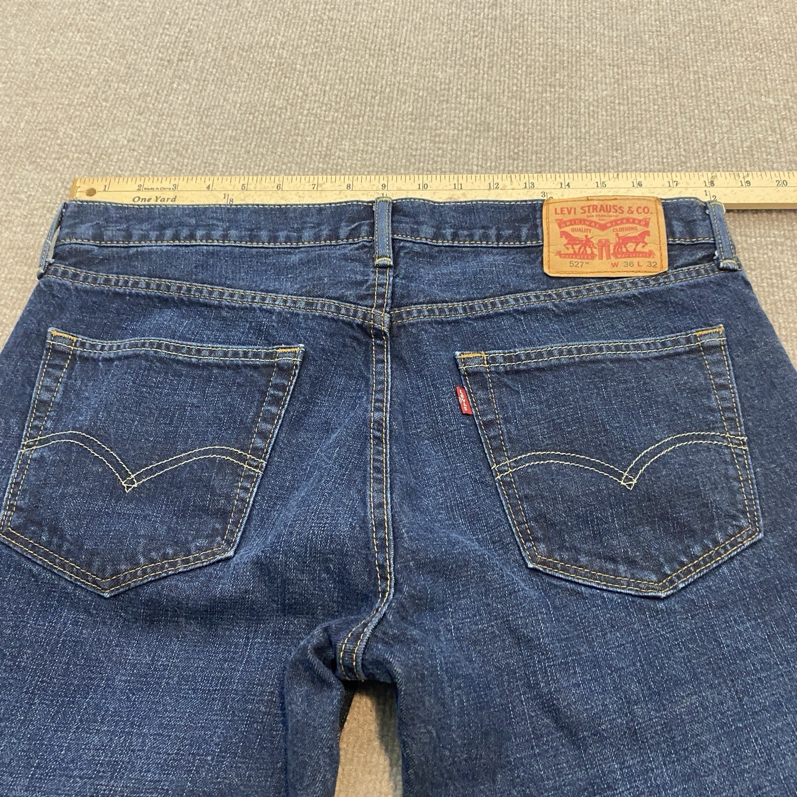 Levis 527 Jeans Mens 36×32 Blue Bootcut Western Denim Rockabilly Cowboy Boots