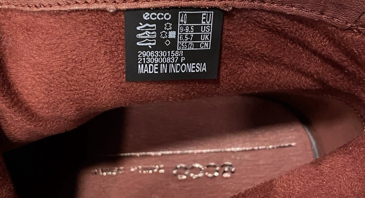 ECCO Women’s Leather Ankle Boots Mahogany Brown Square Toe Zip EU 40 US 9-9.5