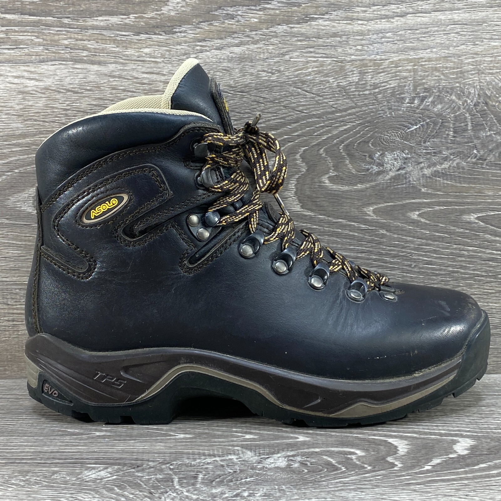 Asolo Men 8 TPS 535 Brown Leather Trial Hiking Backpacking Boots EVO Vibram Sole