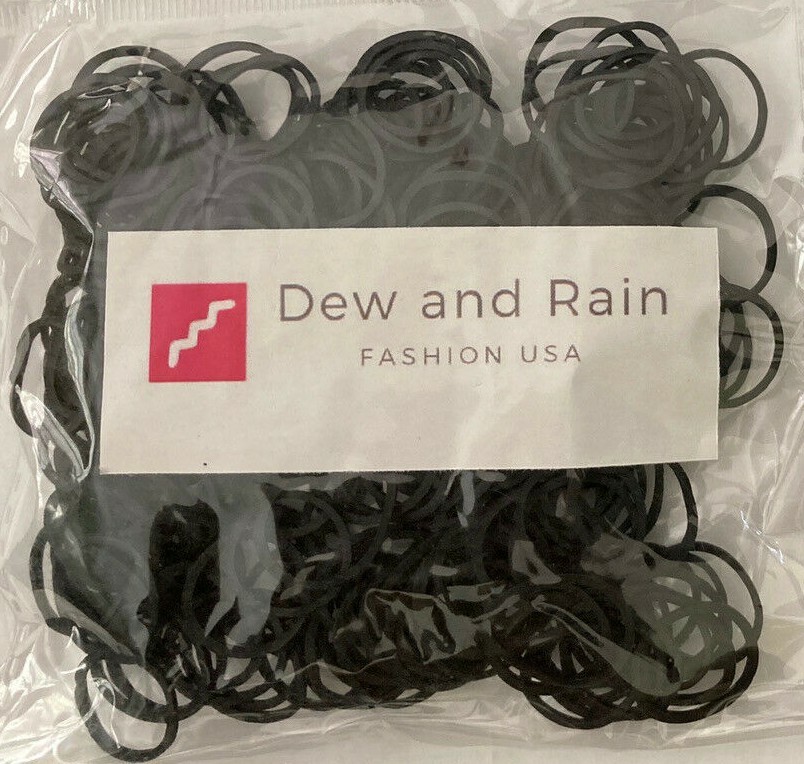 250 Small Black Rubber Bands for Crafts Hobbies Pony Hair Holder Office Use.