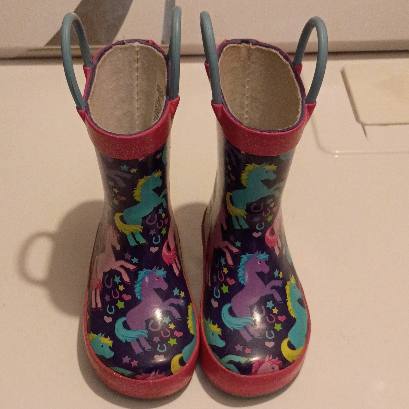 Western Chief Girls Waterproof Glitter Unicorn Horse Rain Boots US 5/6 EU 20/22