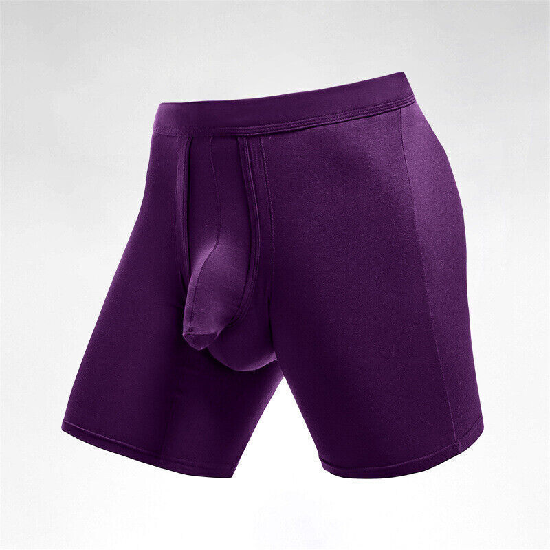 Mens Long Underwear Separate Ball Pouch Breathable Comfort Sports Boxer Trunks