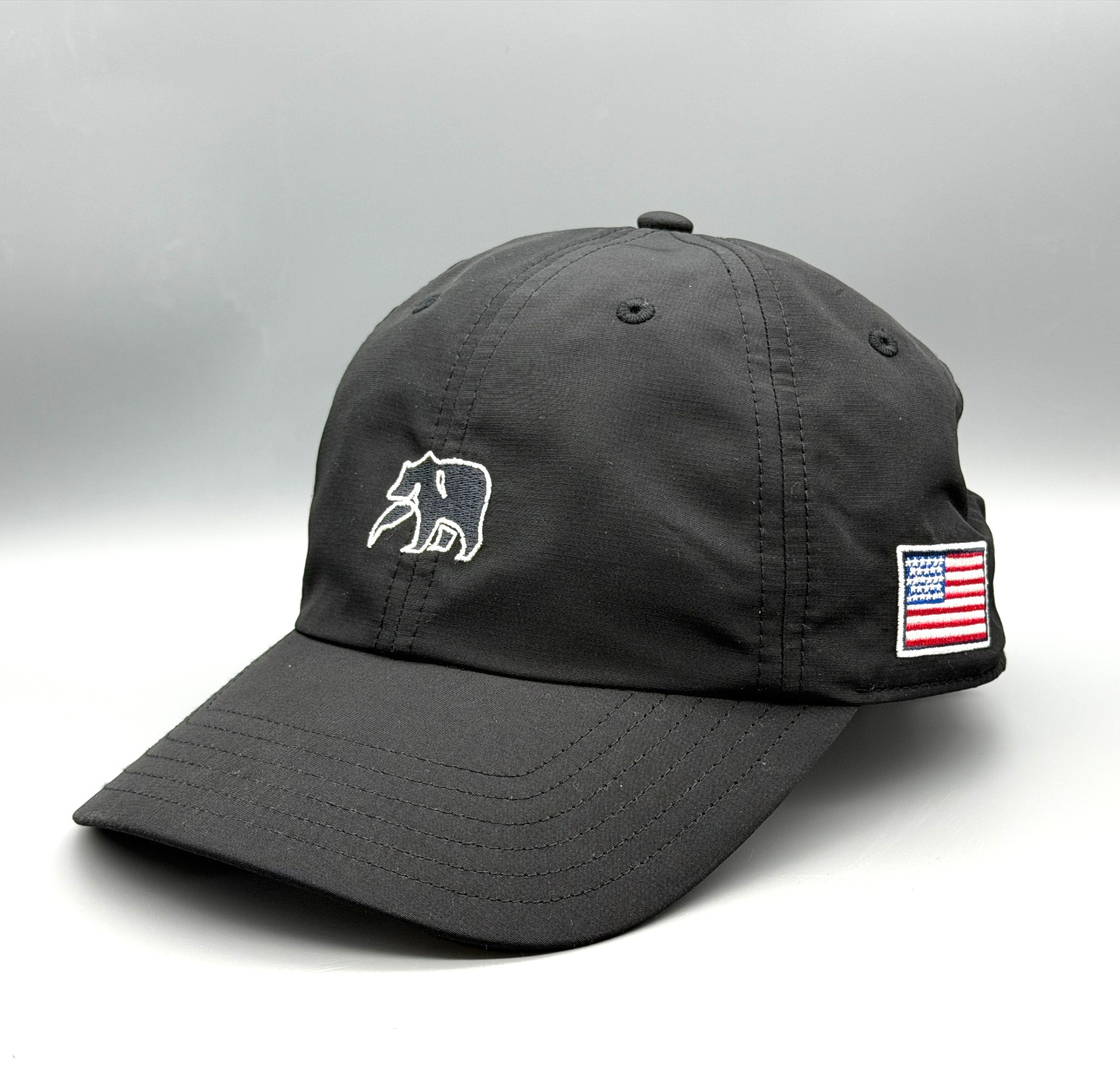 The Normal Brand Men’s Patriotic Performance Hat Cap Strap Back Black Bear USA