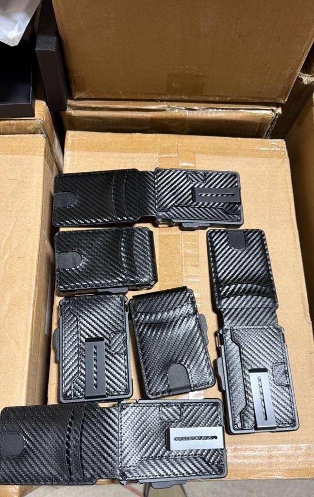 Men’s Slim PopUp Bifold Carbon Fiber Wallet, RFID Blocking, Money Clip, Men Gift