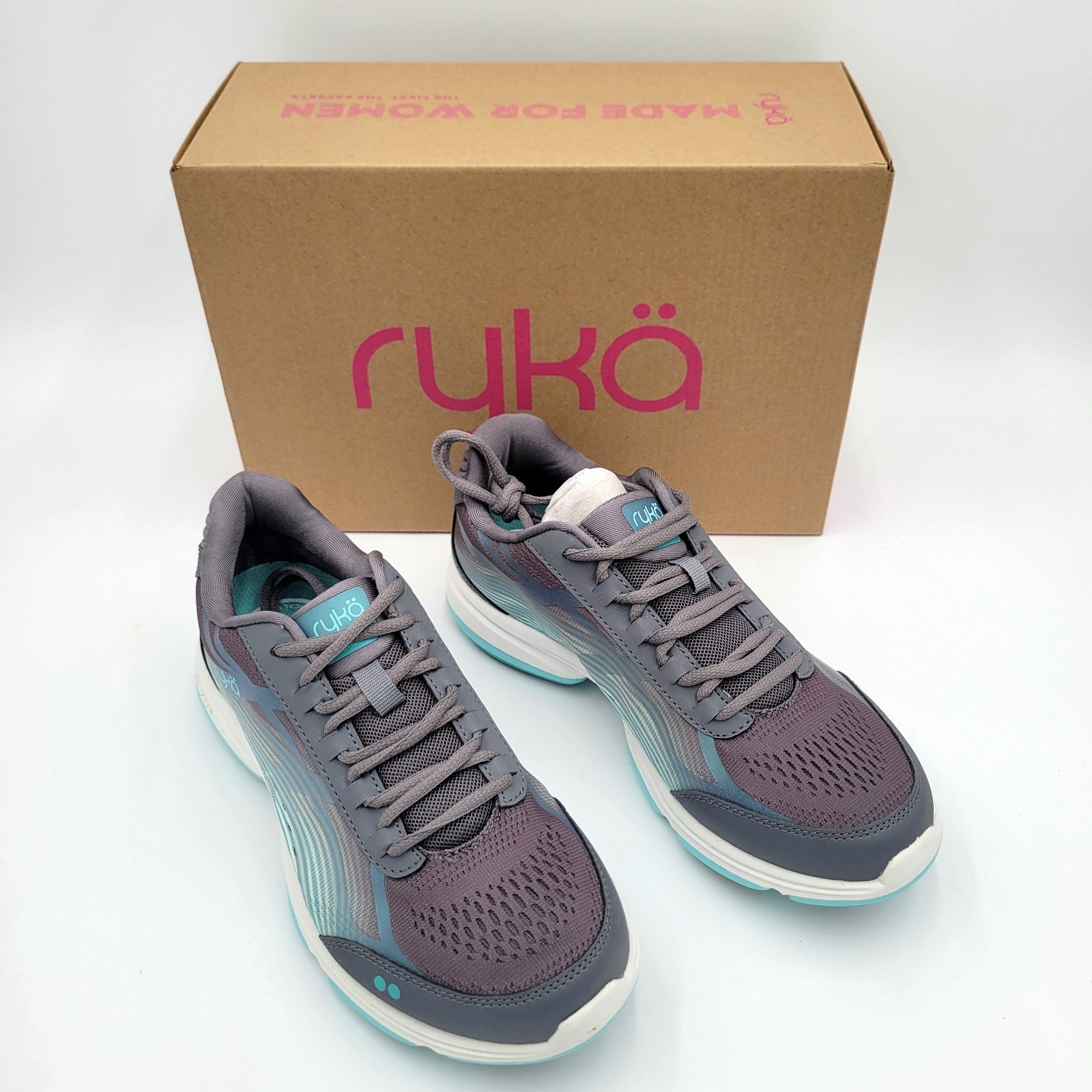 Women’s Ryka Devotion Plus 3 Walking Sneakers Size 8 Wide Quiet Gray Mesh Fabric