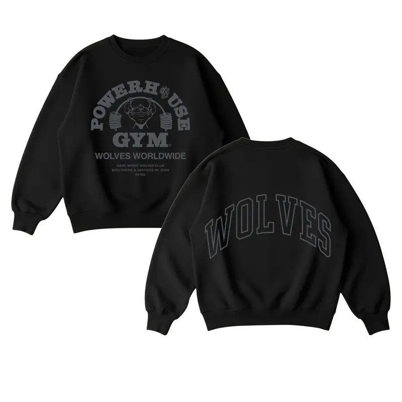 Wolves PowerHouse Gym Shirt Workout Wear Men’s Sport Outfit Gym Men’s Top Hoodie