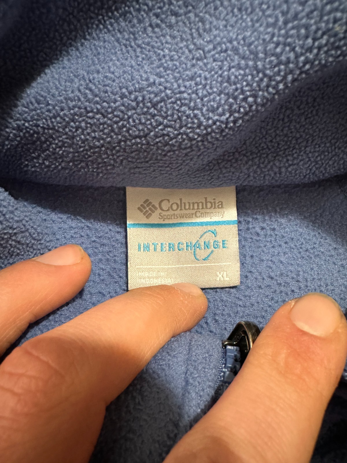 Columbia Interchange Fast Trek II Fleece Jacket Mens XL Blue Long Sleeve Zip-Up