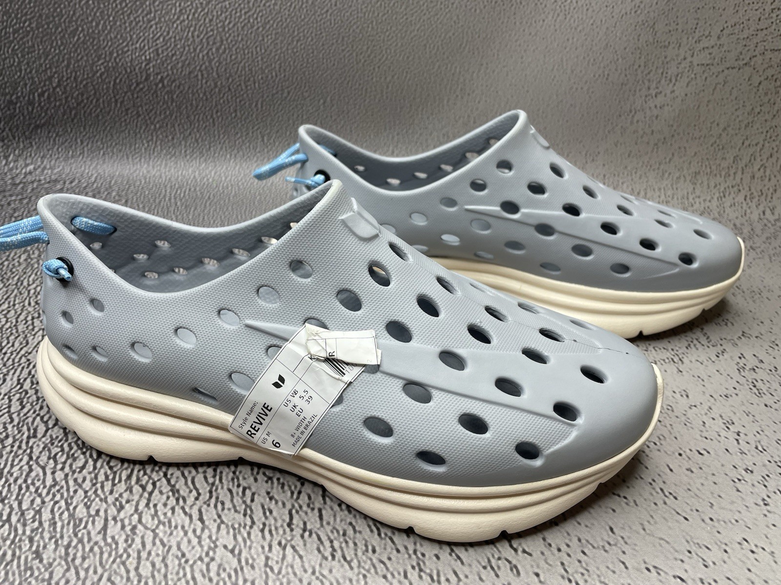 Kane Revive Shoes Stone Cream Gray Vented Rubber Sneakers Size US M 6 W 8