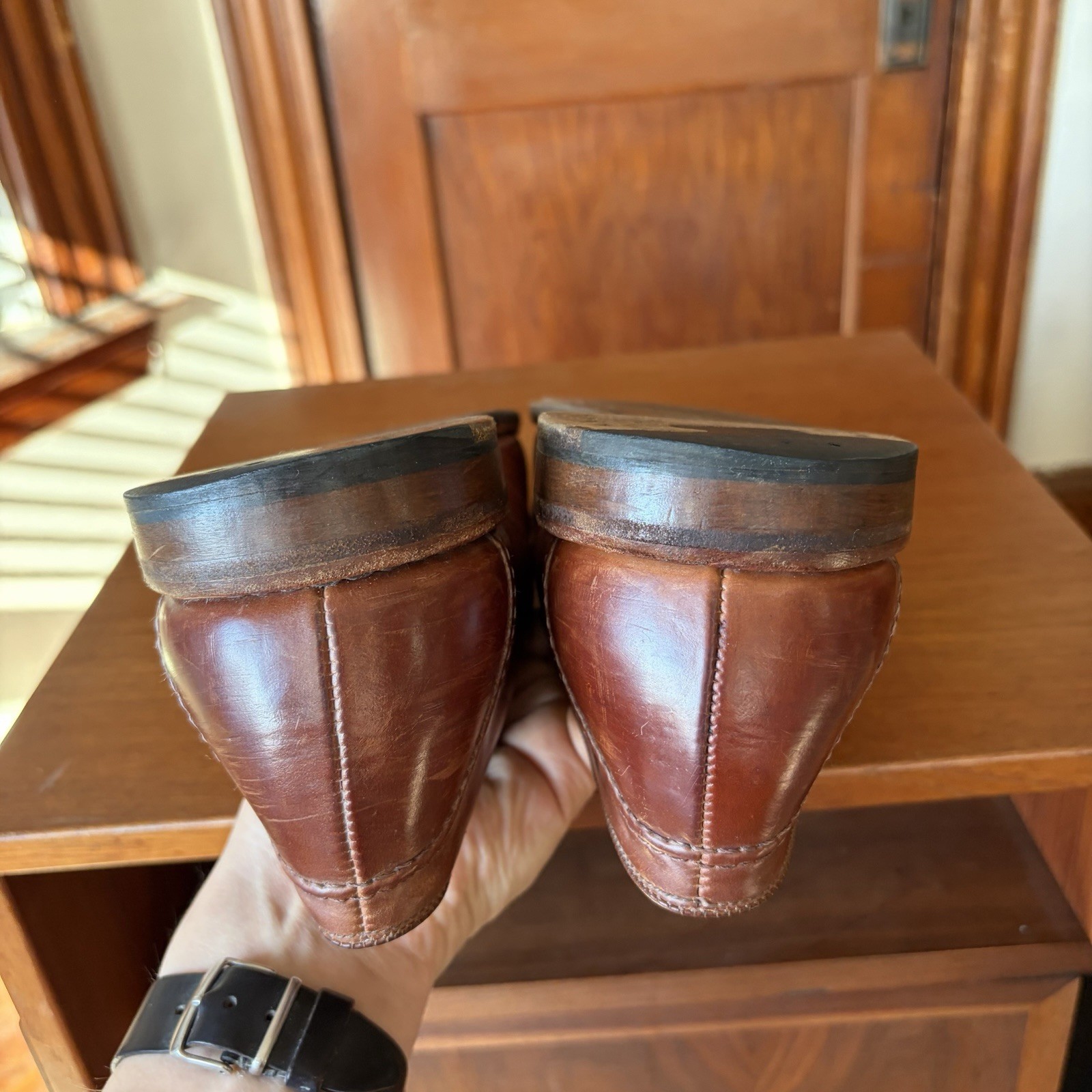 ALLEN EDMONDS 13EEE NATURAL SHELL CORDOVAN RANDOLPH LOAFERS SHOES 13 3E