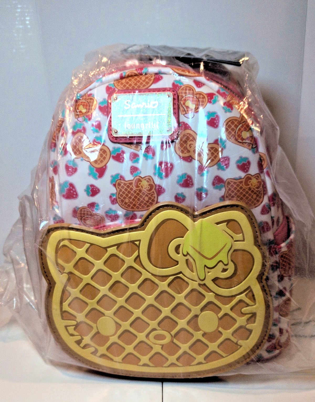 🧇 Loungefly Sanrio Hello Kitty Breakfast Waffle Mini Backpack + Wallet NWT