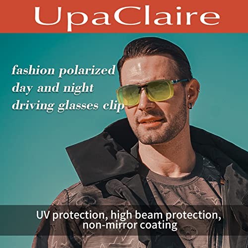 Night Driving Glasses Clip-On, Polarized Glare Reduce, High Yellow&green-fixed