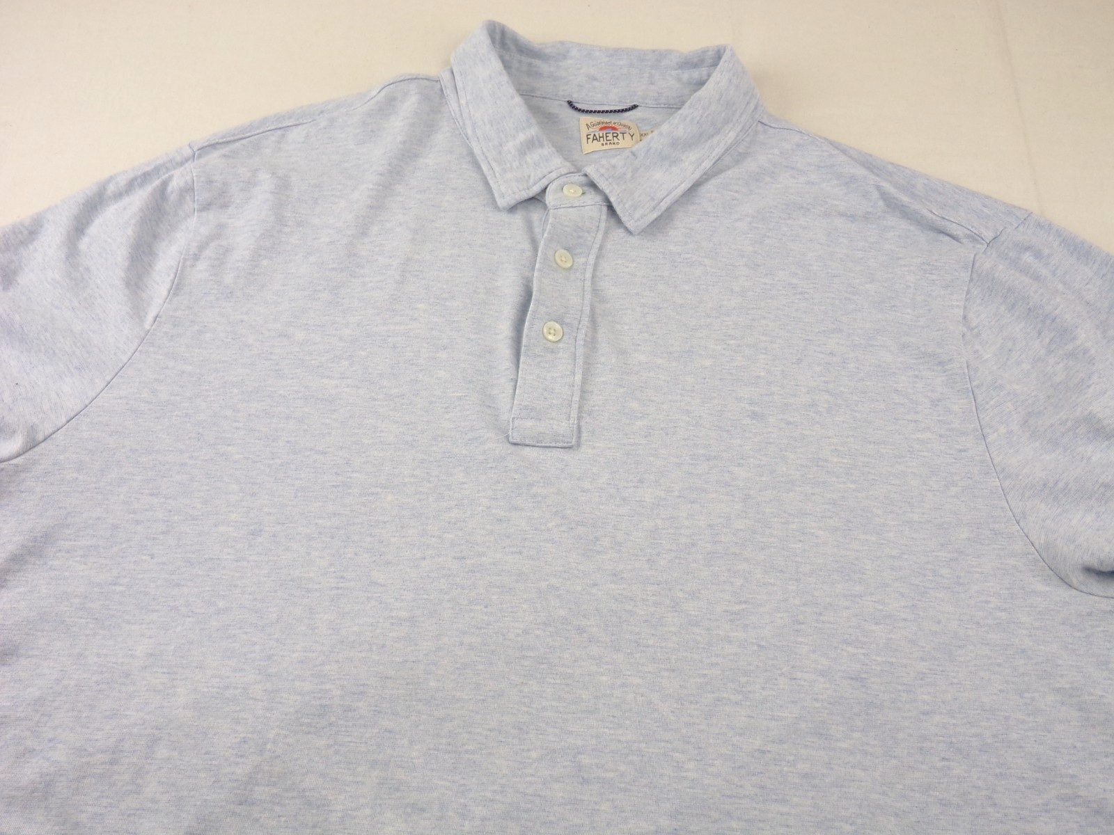 Faherty Movement Polo Shirt 2XL Blue Stretch 3 Button Placket MKC0115