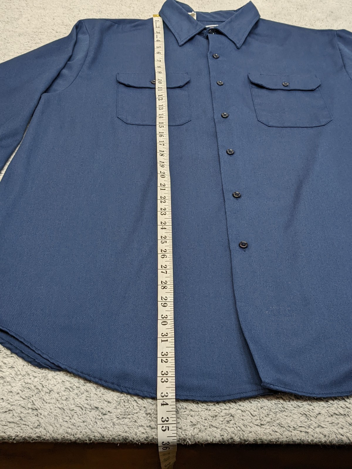 Vintage Big Mac Work Button Shirt Men’s XXL (19-19.5) Navy Blue Canvas Workwear