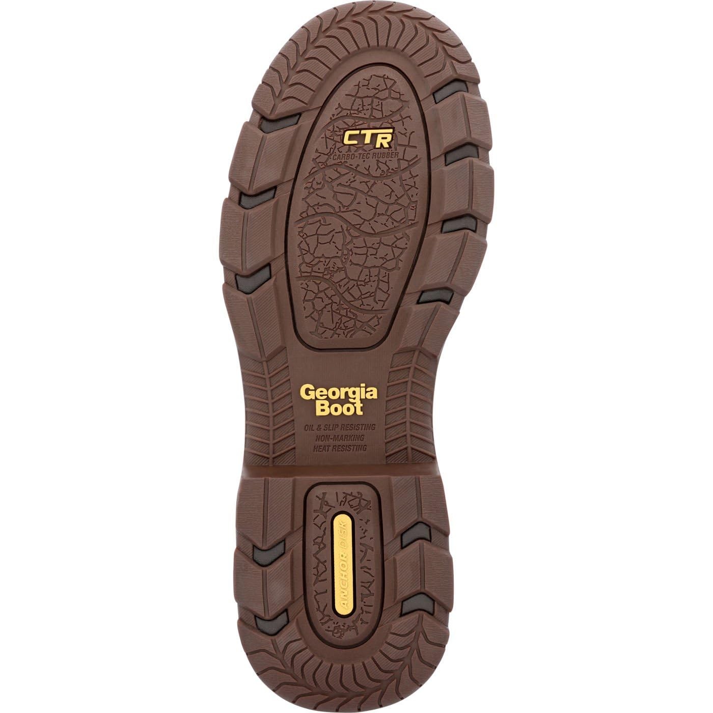 GEORGIA BOOT Men Athens SuperLyte Alloy Toe WP Wellington Boot Brown Size 9.5M