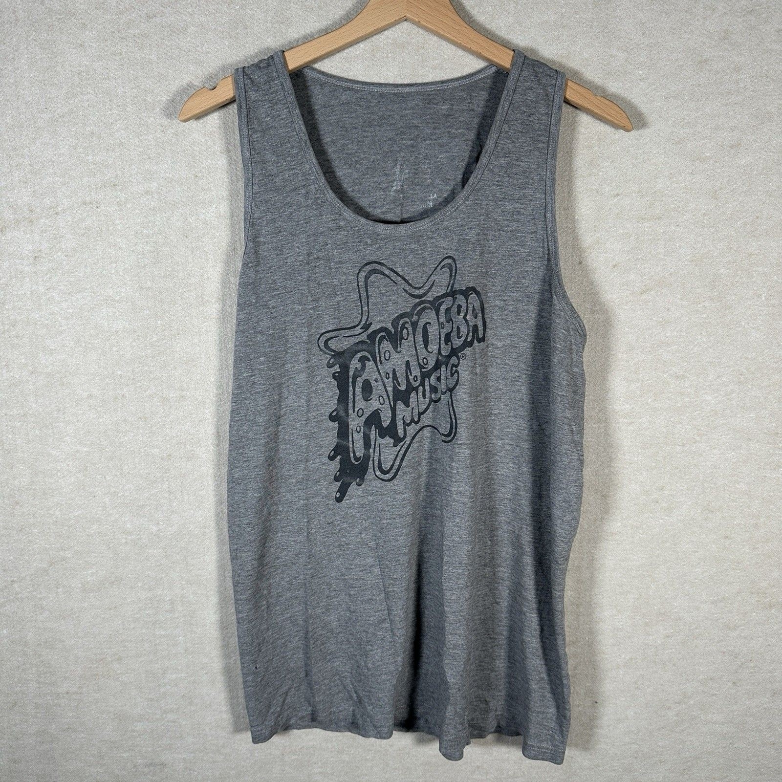 Amoeba Music Medium Dark Heather Grey Bro Tank Top Sleeveless Tshirt Mens Medium