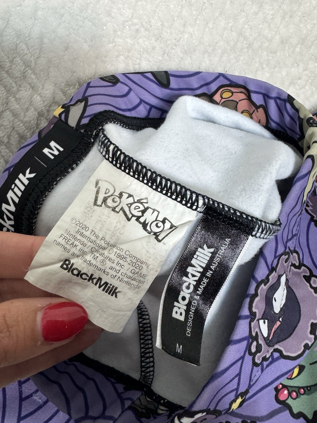 BlackMilk Pokémon Purple Graphic Print Ankle Leggings Women’s Size M