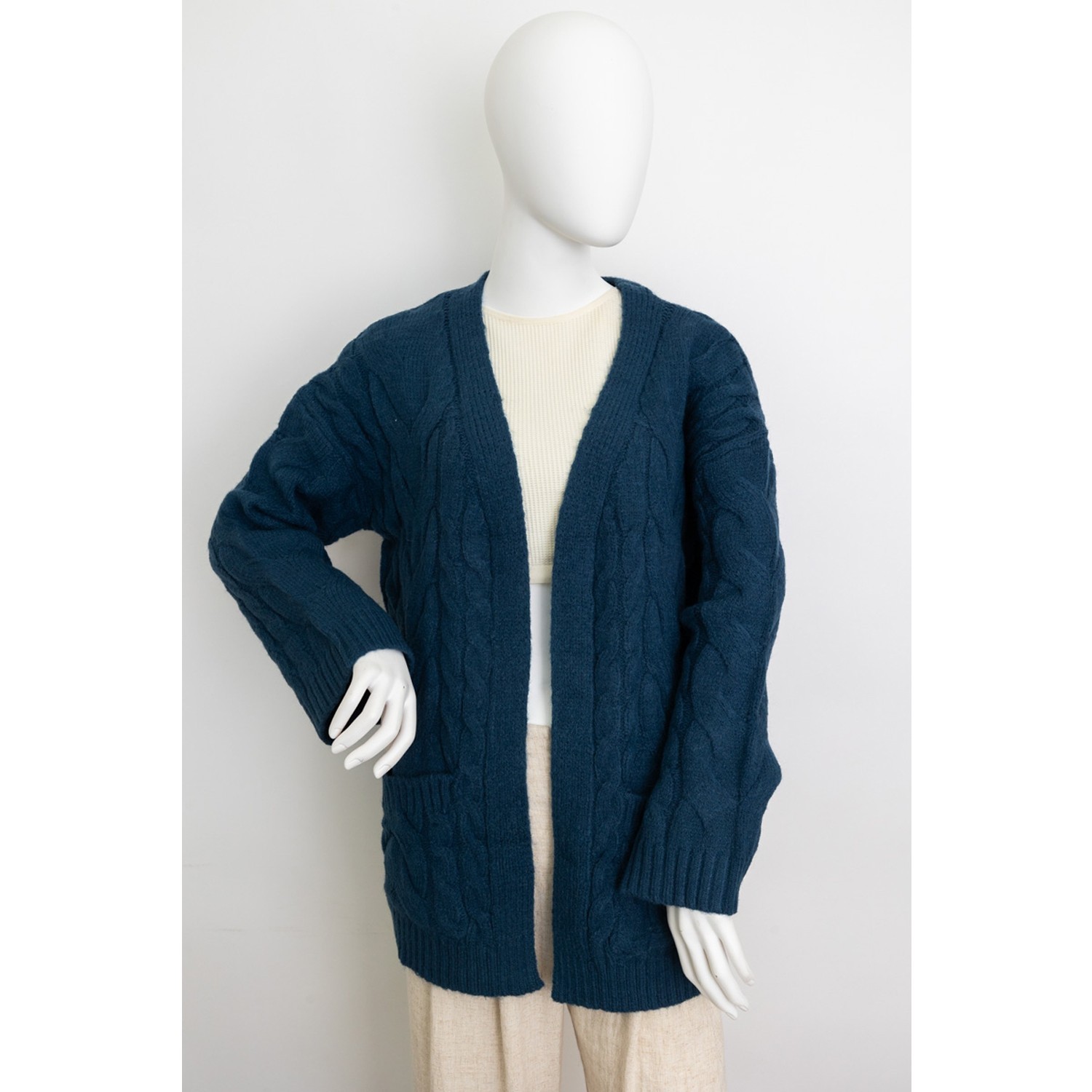 Dreamy Days Cable Knit Open-Front Cardigan – Cozy & Stylish for All Seasons