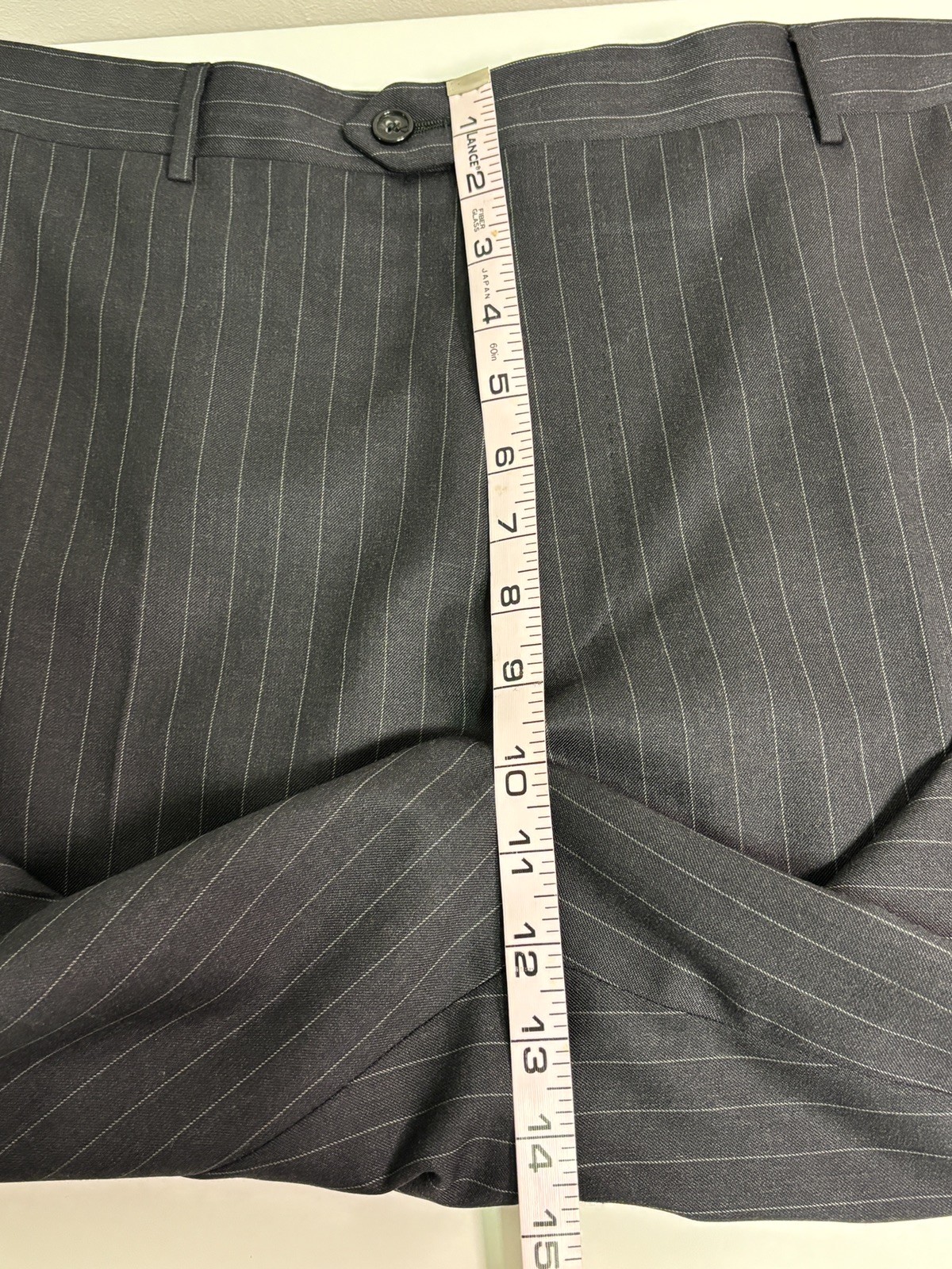 Corneliani Italy Super Fine Wool Suit 48L EU 58 Graphite Pinstripe Luxury