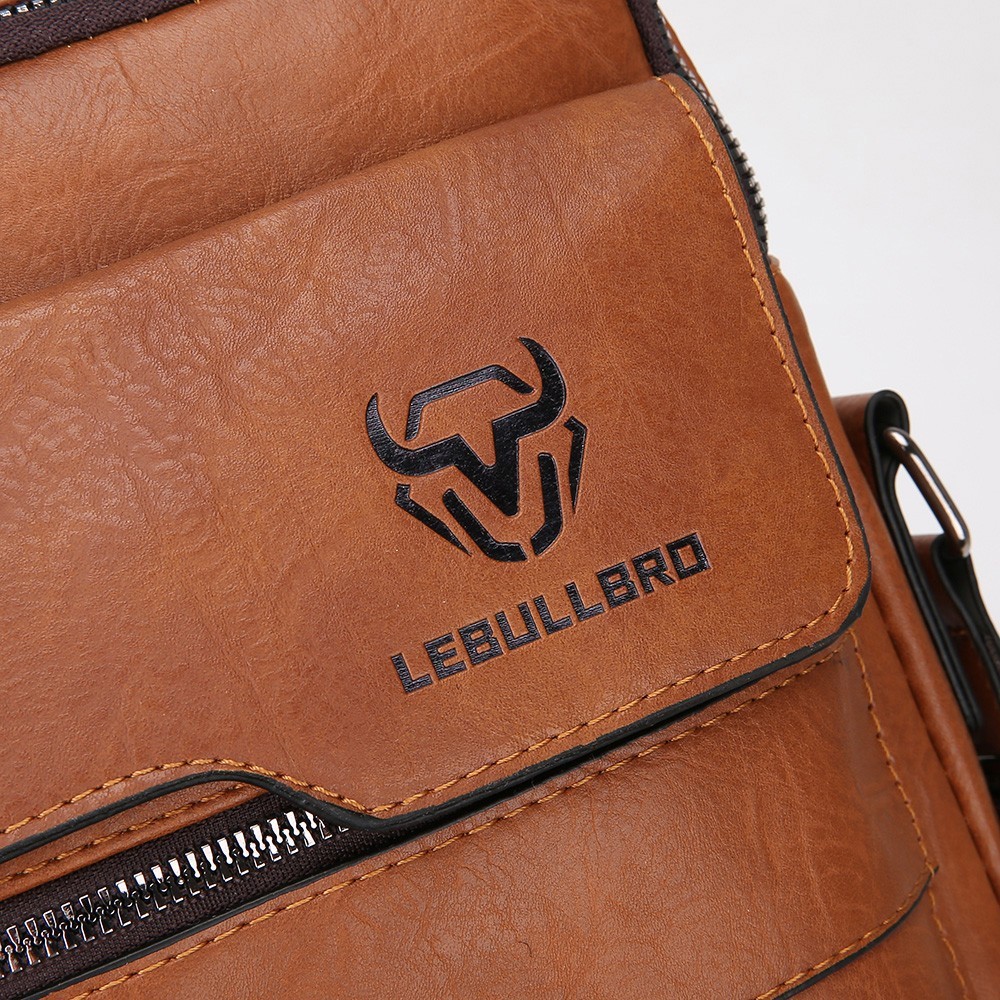 Men’s Shoulder Messenger Bag Business PU Leather 8″ Handbag Outdoor Sport Bag