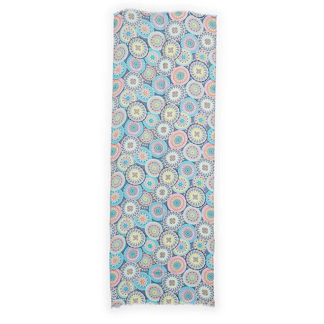 Vera Bradley $40 Eyelash Fringe Soft Scarf in Sunny Medallion 26 x 72 Inches NWT