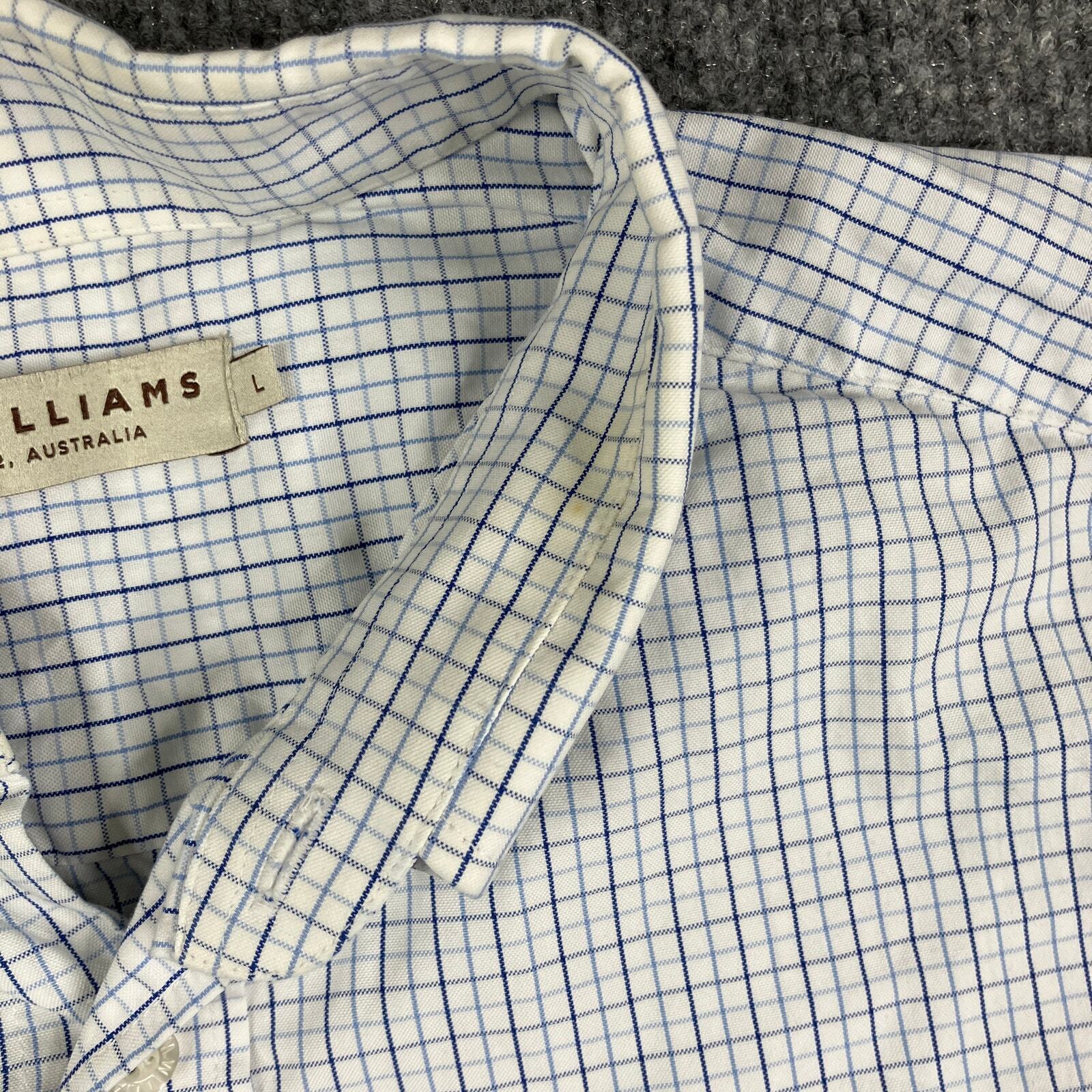R.M. Williams Button-Up Shirt Mens Large White Plaid Checkered Casual Western