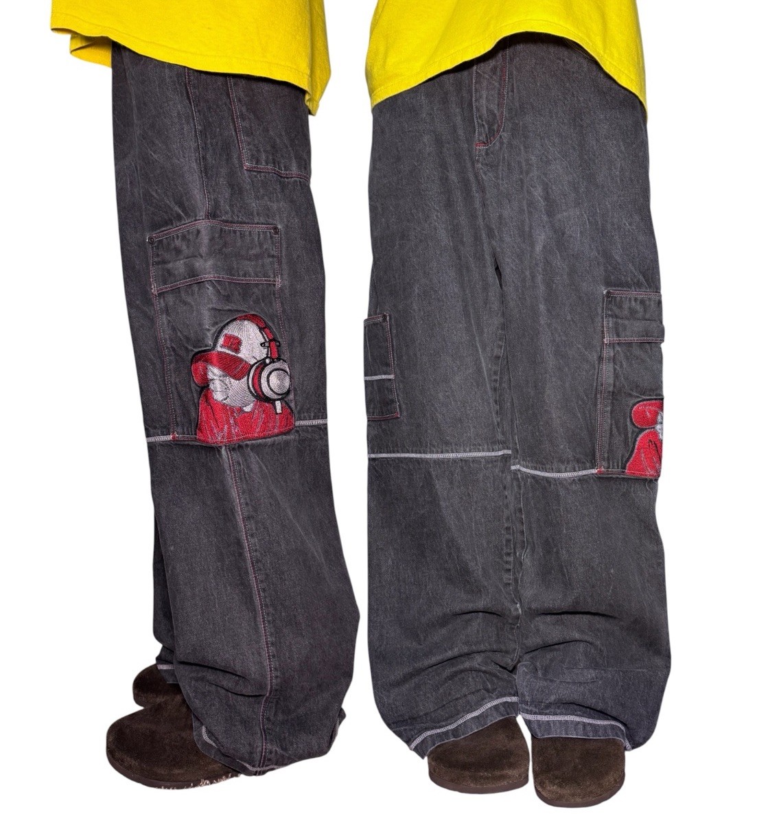 Y2k Loose Fit Jeans Mens SOHK 31×32 skater Type embroidery