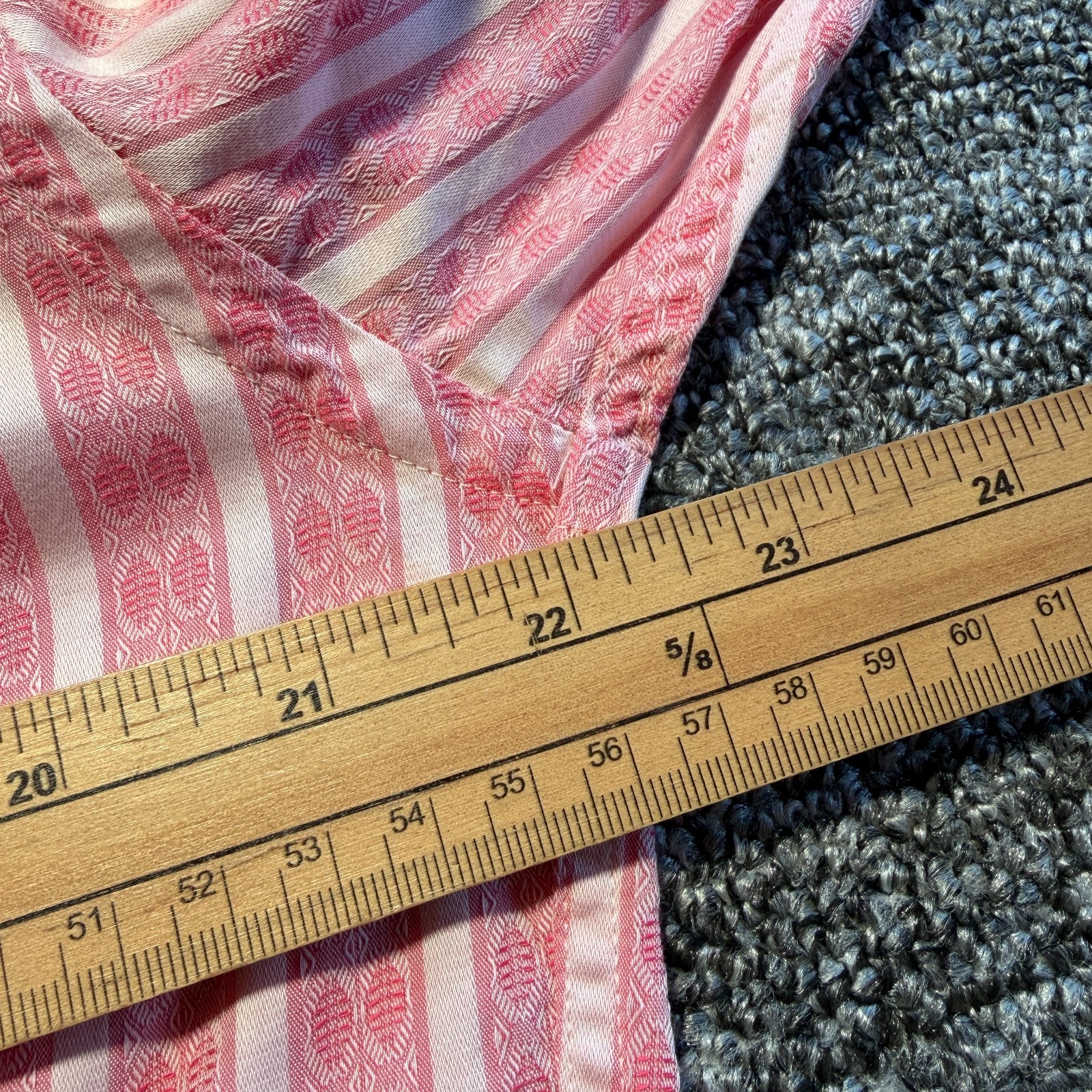 Gresham Blake Shirt Mens 16″ Pink Stripe Geometric Double Cuff Long Sleeve
