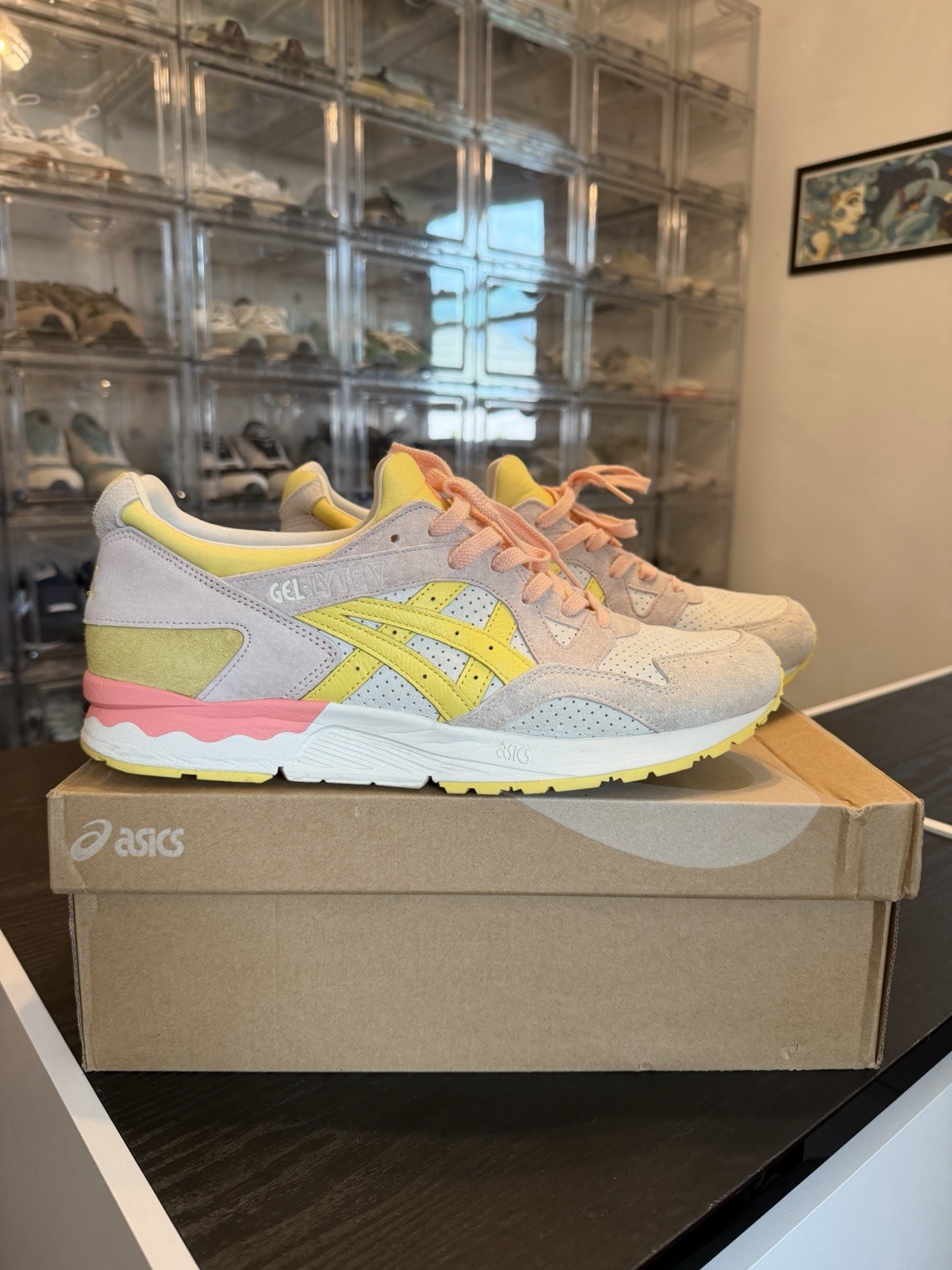 💥PRE OWNED💥 ASICS Gel-Lyte V Banana Cream Men’s Size 13 1201A822-101